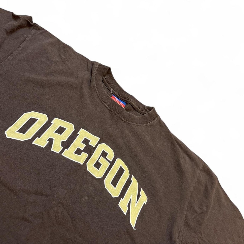 Vintage Champion Oregon T-Shirt Black Spell Out Graphic USA Mens Large